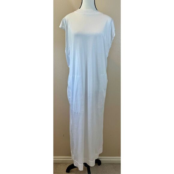 Free People FP Beach All Day Long Slouchy Midi T-Shirt Cap Sleeve White Dress XS - Picture 1 of 12
